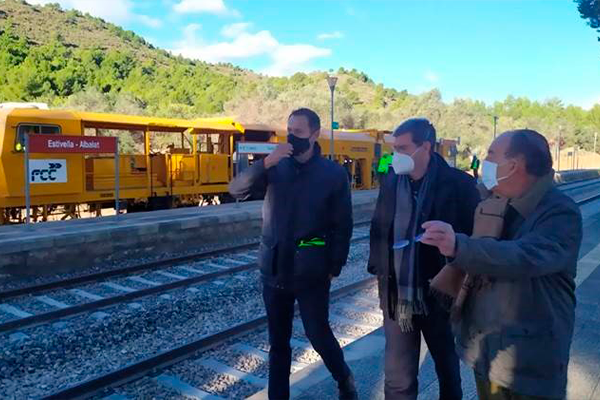 The General Director of ADIF and the President of the Port of Valencia have visited the  Adaptation of the Sagunto-Teruel-Zaragoza Line  works carried out by Convensa