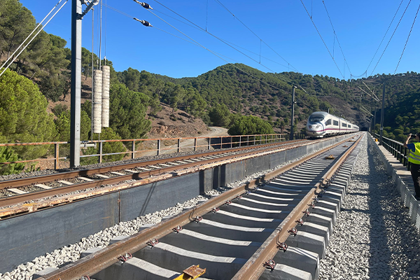 the line in the Madrid-Seville high-speed section